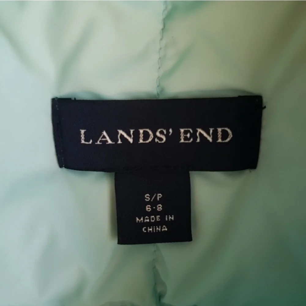 Lands' End Women's Mint Blue Puffer Vest Small 6-8 - Picture 2 of 2
